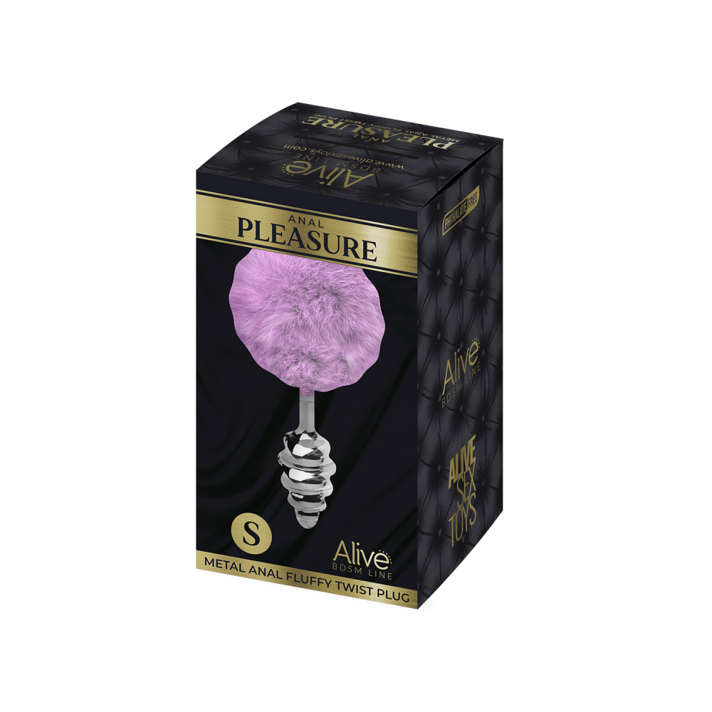 Plug anal en forma de espiral fluffy lila Plug anal en forma de espiral fluffy lila