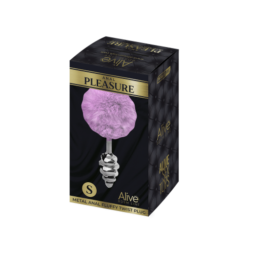 Plug anal en forma de espiral fluffy lila