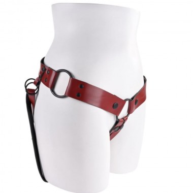 Arnés con correa rojo