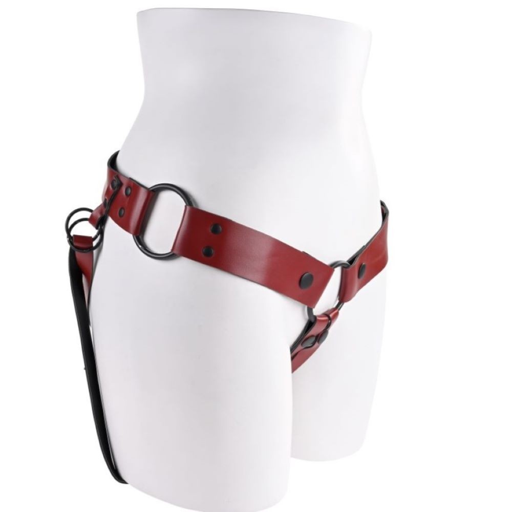 Arnés con correa rojo