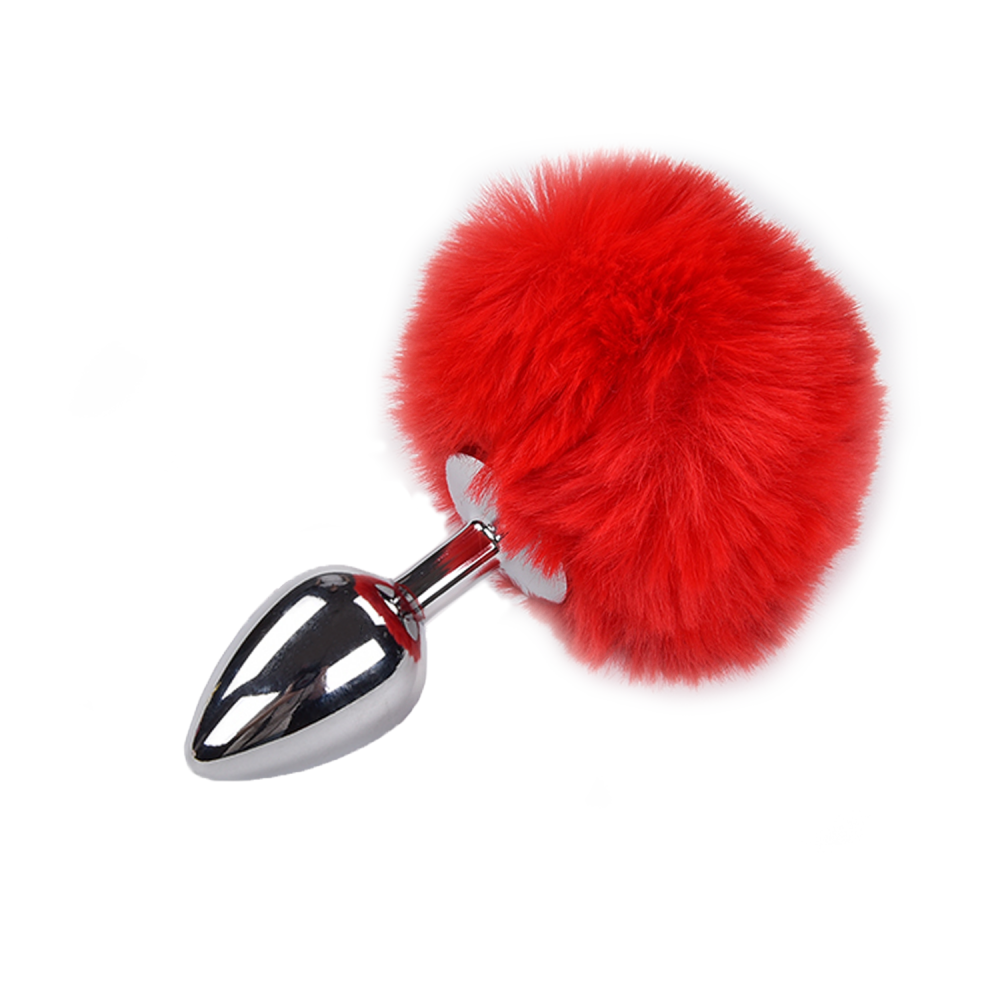 plug anal con pompom rojo