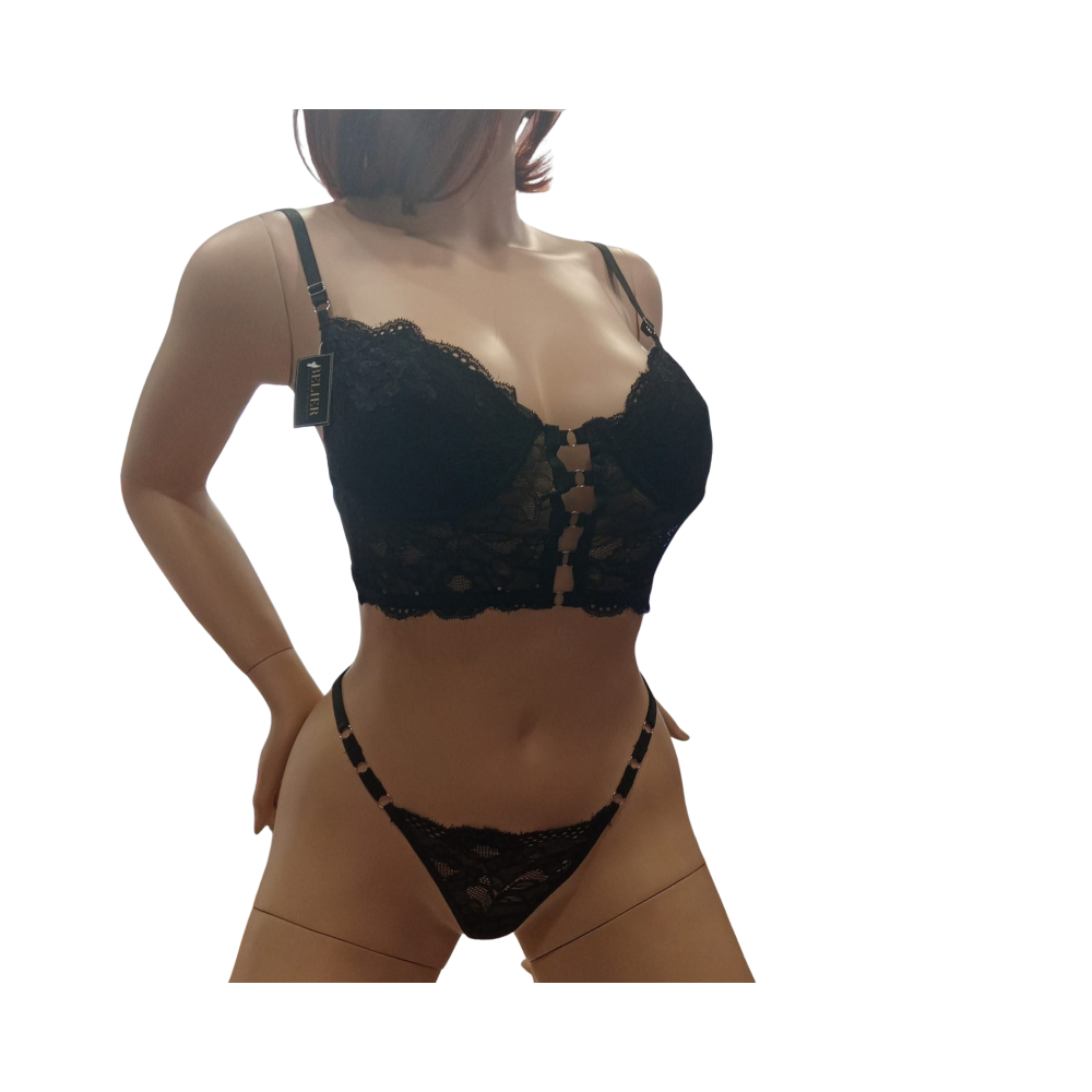 conjunto lencería negro