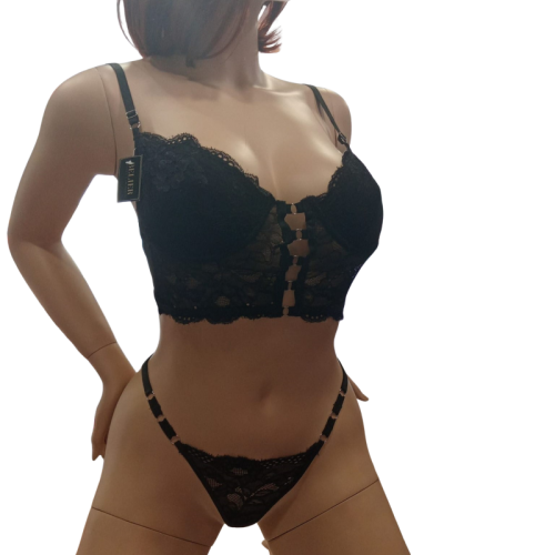 conjunto lencería negro