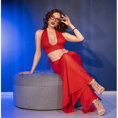 Conjunto rojo transparencia irresistible