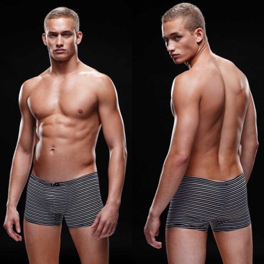 boxer con rayas blanca y negro